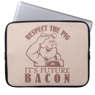 PIG NAAR BACON, aangepaste kleurenlaptophoes Laptop Sleeve