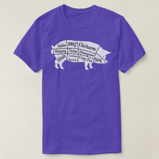 Pig Parts Filipino Food BBQ Pinoy Adobo Funny Pork T-shirt (Design voorkant)