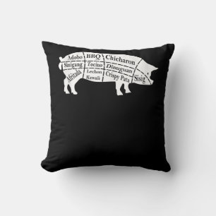 Pig Parts Food BBQ Pinoy Adobo Lovers Gift Kussen