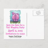 Pig Party Center Aankondigingskaart (Achterkant)