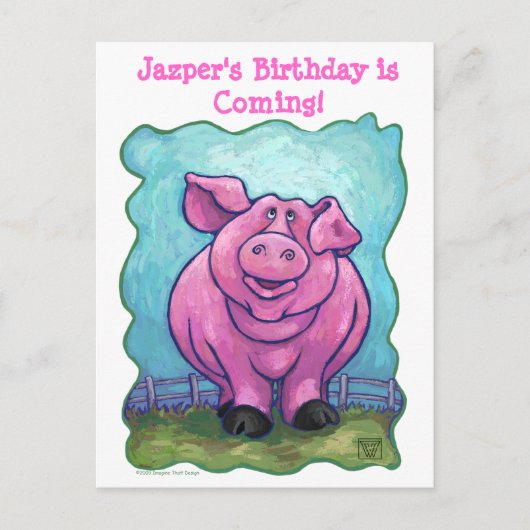 Pig Party Center Aankondigingskaart (Voorkant)