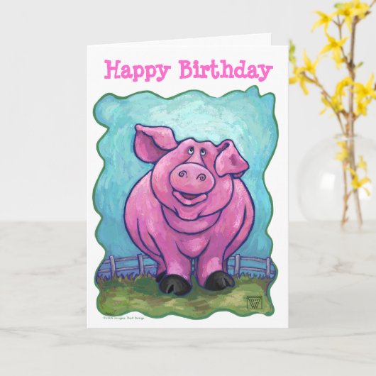 Pig Party Center Kaart (Gele Bloem)