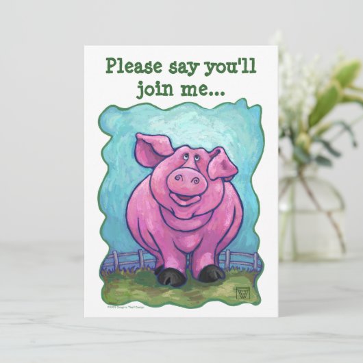 Pig Party Center Kaart (Staand voorkant)