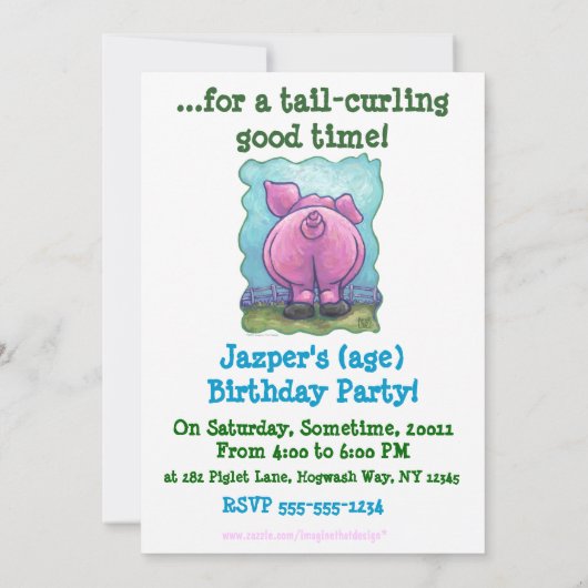 Pig Party Center Kaart (Achterkant)