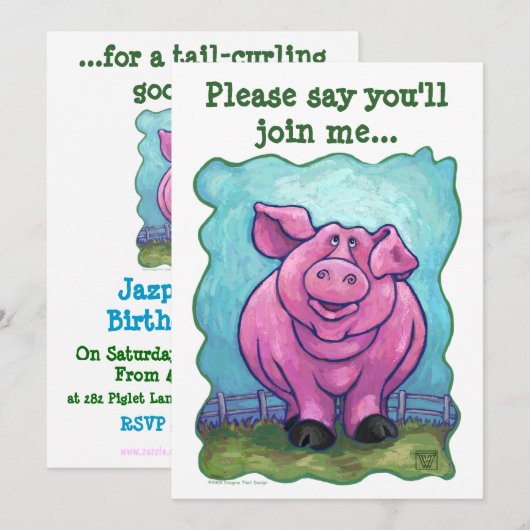 Pig Party Center Kaart (Voorkant / Achterkant)