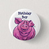 Pig Party Center Ronde Button 3,2 Cm (Voorkant)