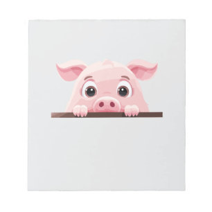 Pig Peeking Schattige Schattig Funny Animal Cartoo Notitieblok
