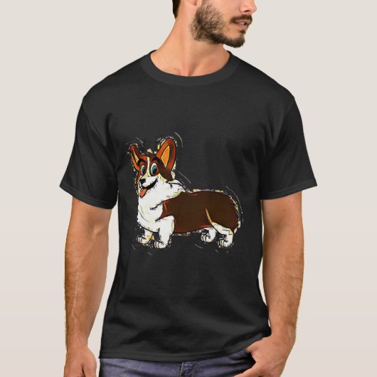 Pig Pen Corgi Cartoon T-shirt (Voorkant)