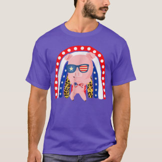 Pig Pet Dabbing, 4 juli Amerikaanse vlag T-shirt
