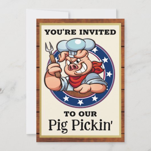 Pig Pickin' Barbecue Kaart (Voorkant)