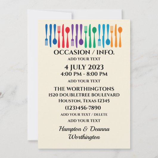 Pig Pickin' Barbecue Kaart (Achterkant)