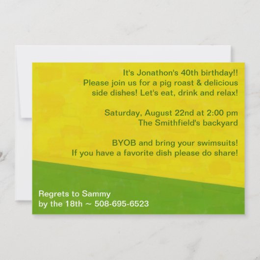 PIG PICKIN TIJD KAART (Achterkant)