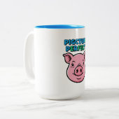 Pig Picture Perfect Design Tweekleurige Koffiemok (Voorkant links)