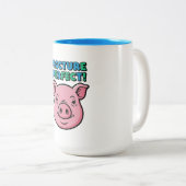 Pig Picture Perfect Design Tweekleurige Koffiemok (Voorkant rechts)