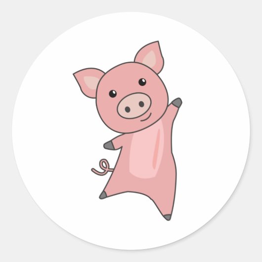 Pig Piggy Piglet Funny Pigs Ronde Sticker (Voorkant)