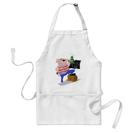 Pig Pirate Kapitein Aham Apron Standaard Schort (Voorkant)