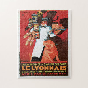 Pig Pork Ham Le Lyonnais Vintage Food Legpuzzel