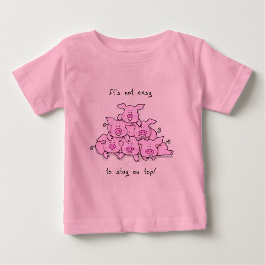 Pig Pyramid Baby/Kinder Funny T-Shirt (Voorkant)
