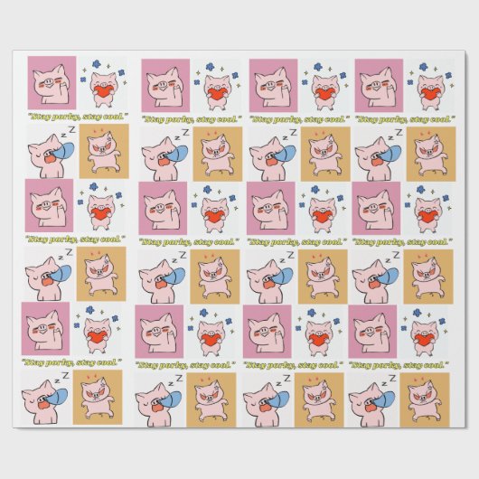 Pig Quote gezichten Cadeaupapier (Vlak)