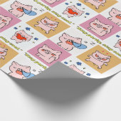 Pig Quote gezichten Cadeaupapier (Hoek)