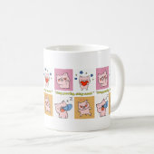 Pig Quote gezichten Koffiemok (Voorkant rechts)