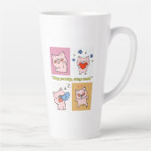 Pig Quote gezichten Latte Mok (Rechts)