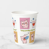 Pig Quote gezichten Papieren Bekers (Achterkant)