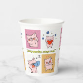 Pig Quote gezichten Papieren Bekers (Links)