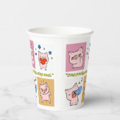 Pig Quote gezichten Papieren Bekers (Rechts)
