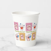 Pig Quote gezichten Papieren Bekers (Achterkant)