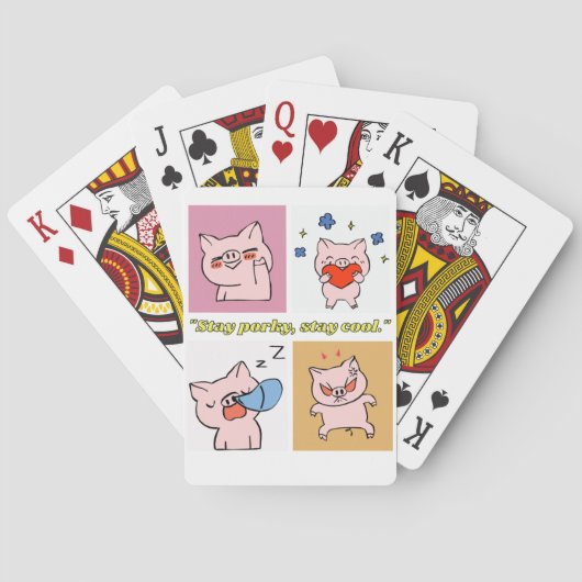 Pig Quote gezichten Pokerkaarten (Achterkant)