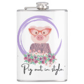 Pig Quote - Pig in stijl Heupfles (Voorkant)