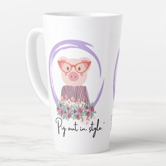 Pig Quote - Pig in stijl Latte Mok (Linkerhoek)