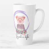 Pig Quote - Pig in stijl Latte Mok (Rechts)