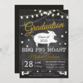 Pig Roast Afstuderen Invitation Kaart (Voorkant / Achterkant)
