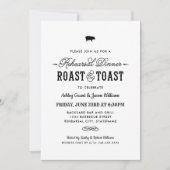 Pig Roast and Toast Black Wedding Rehearsal Dinner Kaart (Voorkant)