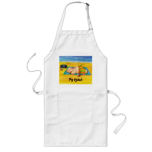Pig Roast Apron Lang Schort (Voorkant)
