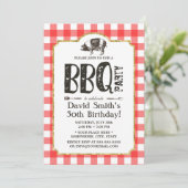 Pig Roast BBQ Birthday Party Red Pset Kaart (Staand voorkant)