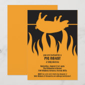 Pig Roast BBQ Flat Uitnodiging (Voorkant / Achterkant)