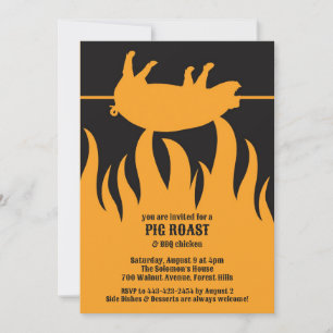 Pig Roast BBQ Flat Uitnodiging