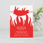 Pig Roast BBQ Flat Uitnodiging (Staand voorkant)