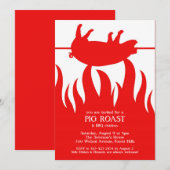 Pig Roast BBQ Flat Uitnodiging (Voorkant / Achterkant)