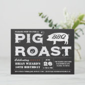 Pig Roast BBQ Uitnodigingen Chalkboard (Staand voorkant)