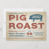  Pig Roast BBQ Verjaardagsuitnodiging Kaart (Voorkant)