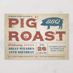  Pig Roast BBQ Verjaardagsuitnodiging Kaart