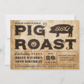 Pig Roast BBQ Verjaardagsuitnodiging Kaart (Voorkant)