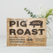  Pig Roast BBQ Verjaardagsuitnodiging Kaart (Staand voorkant)
