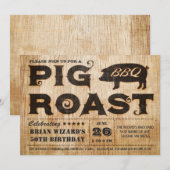  Pig Roast BBQ Verjaardagsuitnodiging Kaart (Voorkant / Achterkant)