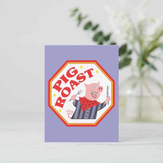 Pig Roast Briefkaart (Staand voorkant)