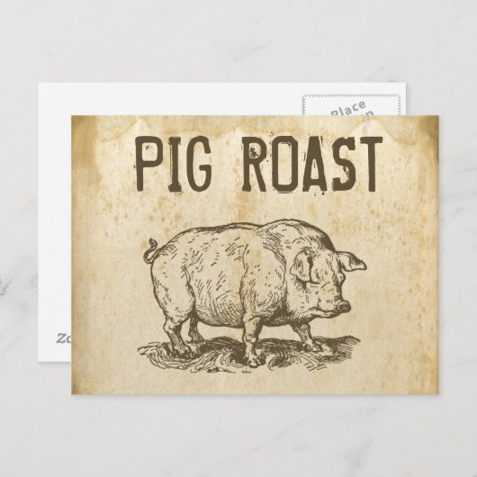 Pig Roast Briefkaart (Voorkant / Achterkant)